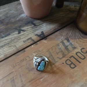 Turquoise and silver ring